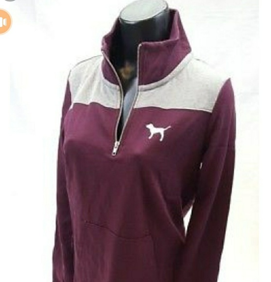 PINK Victoria's Secret Tops - PINK Victoria Secret Quaterzip Sweater
